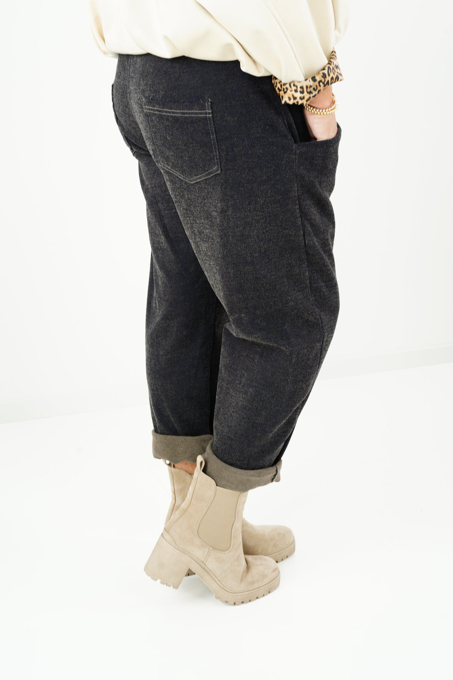 Joggpant in Blau-Taupe (38-42+)