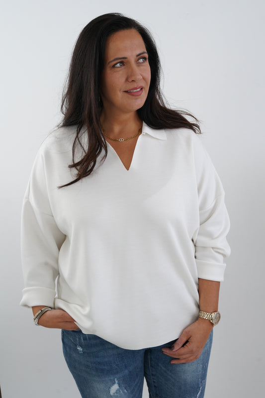 Shirt in Wollweiß (42-46)