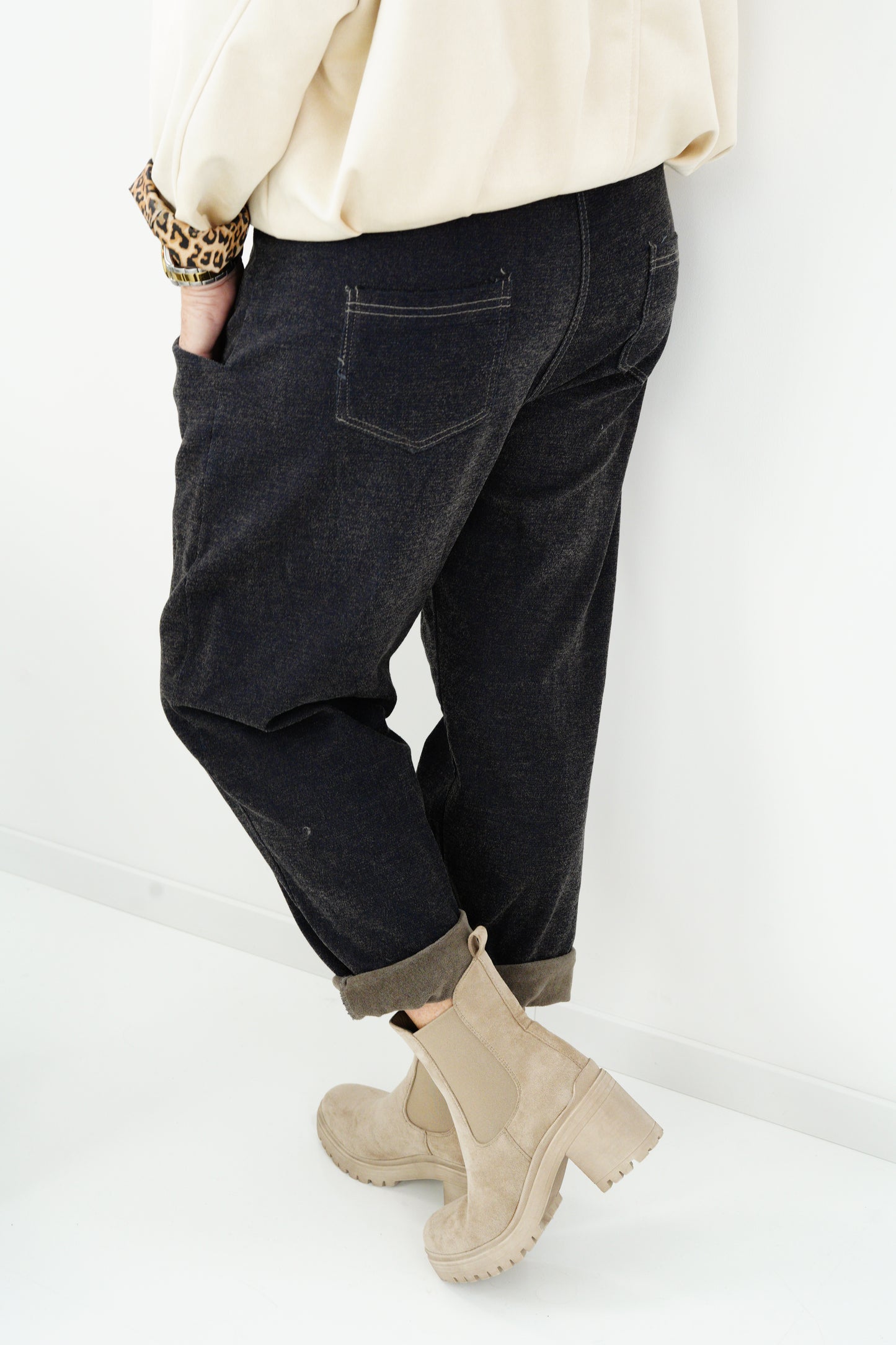 Joggpant in Blau-Taupe (38-42+)