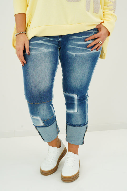 Jeans in Stonewashed mit Batik (S-XL)