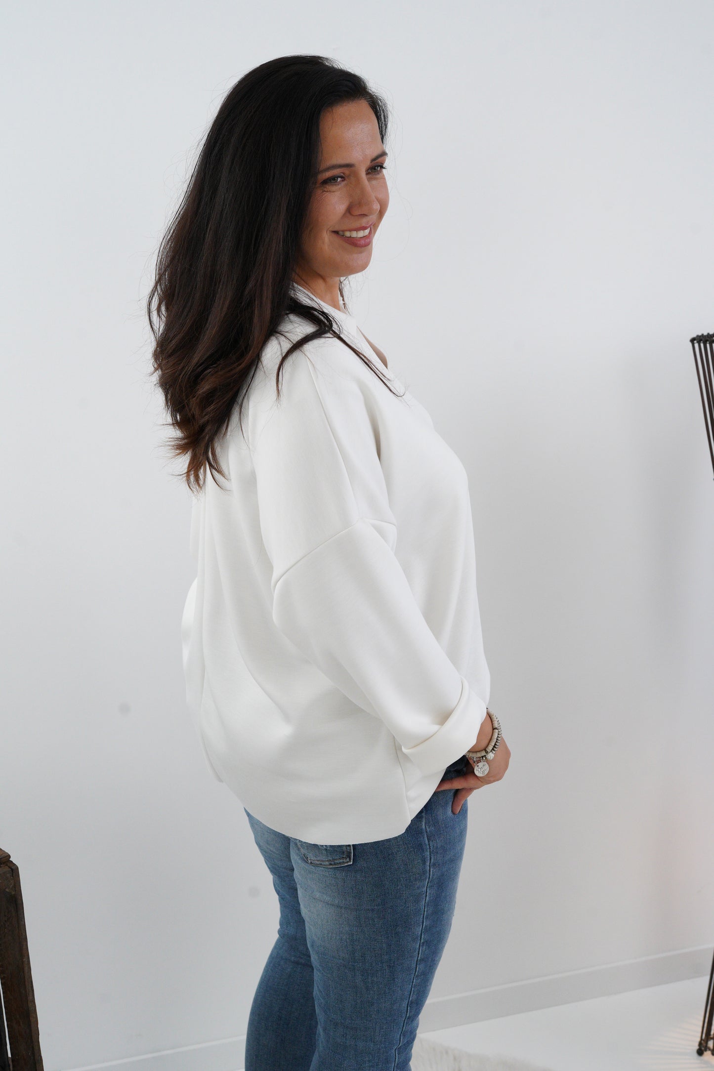 Shirt in Wollweiß (42-46)