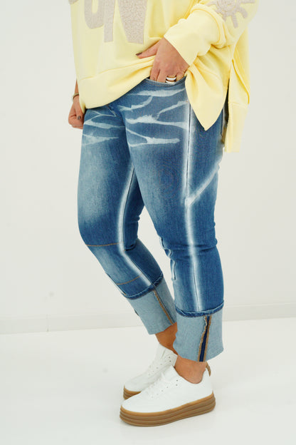 Jeans in Stonewashed mit Batik (S-XL)