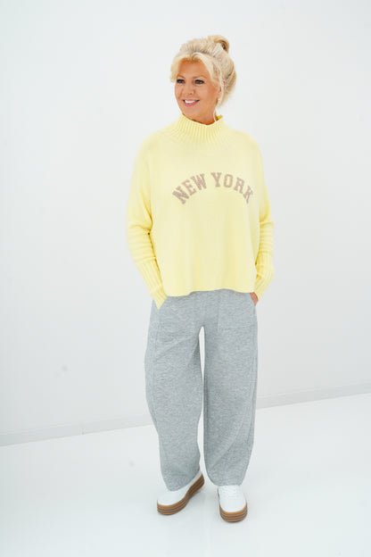 Hose in Hellgrau meliert (38-42)