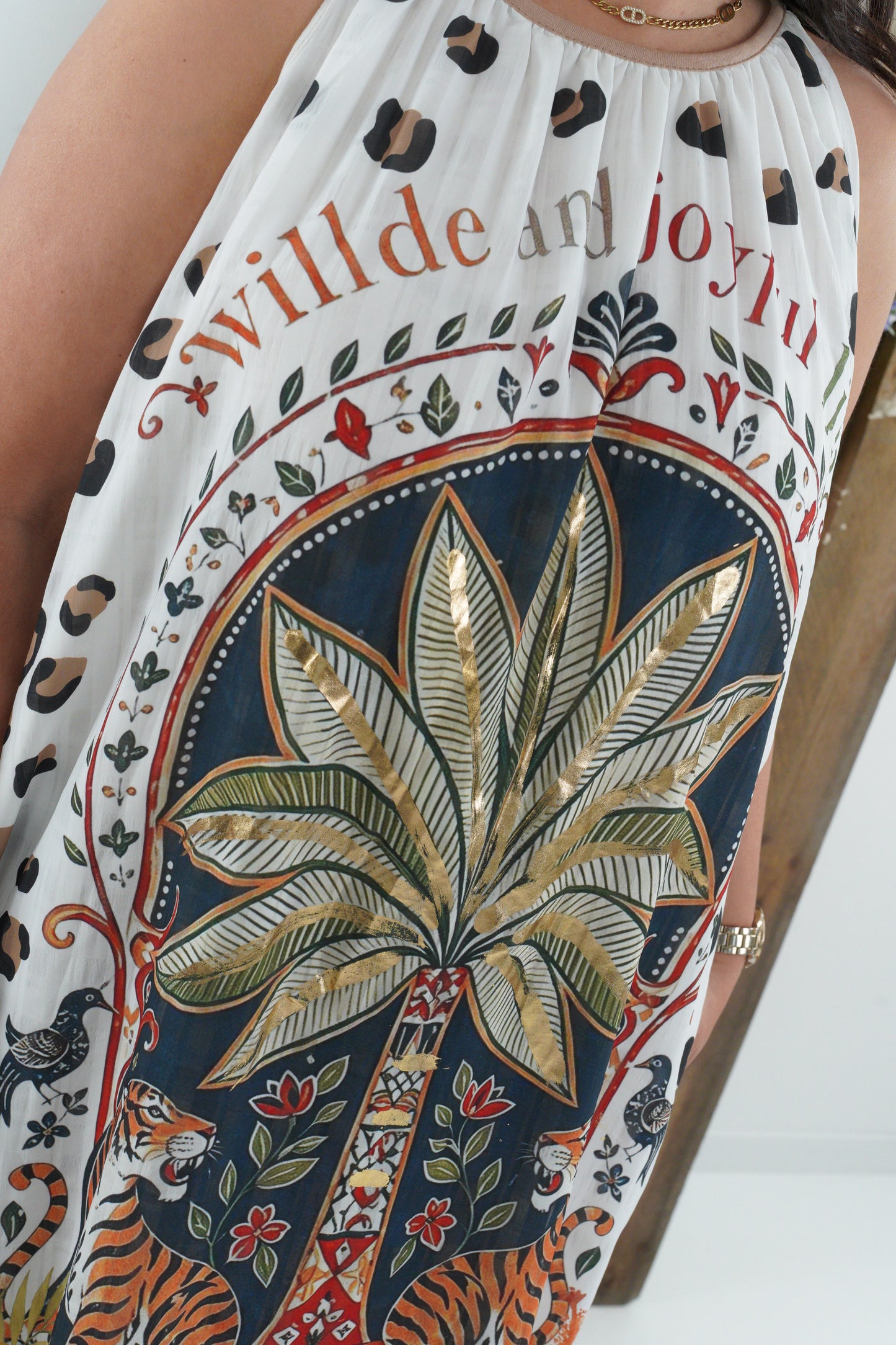 Kleid in Bunt mit Palme (42-46)