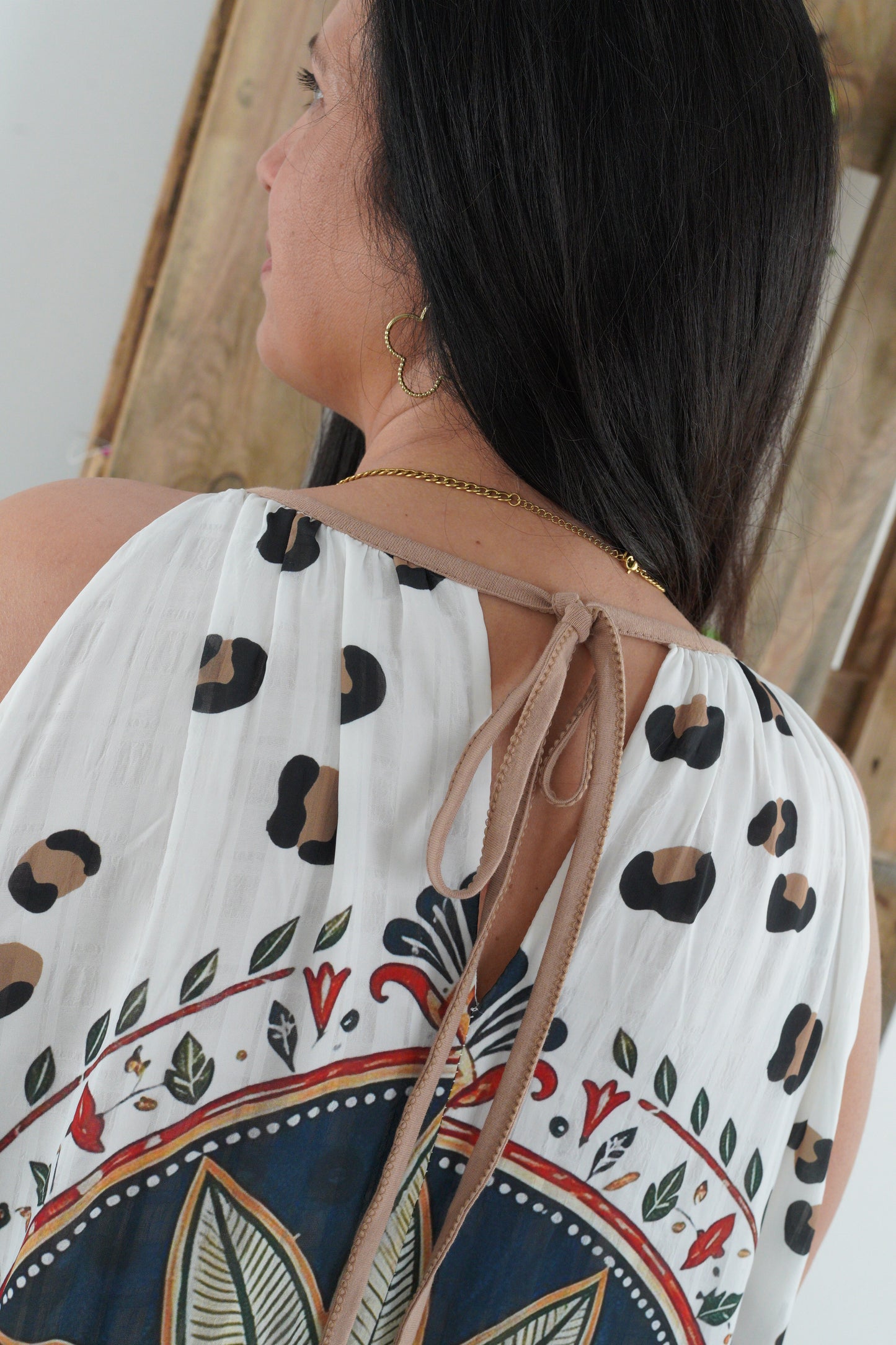 Kleid in Bunt mit Palme (42-46)