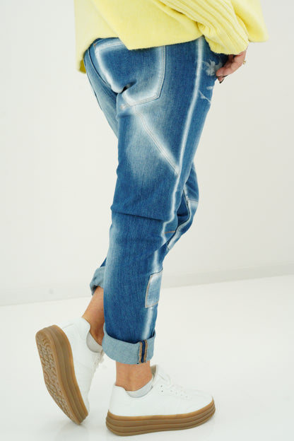 Jeans in Stonewashed mit Batik (S-XL)