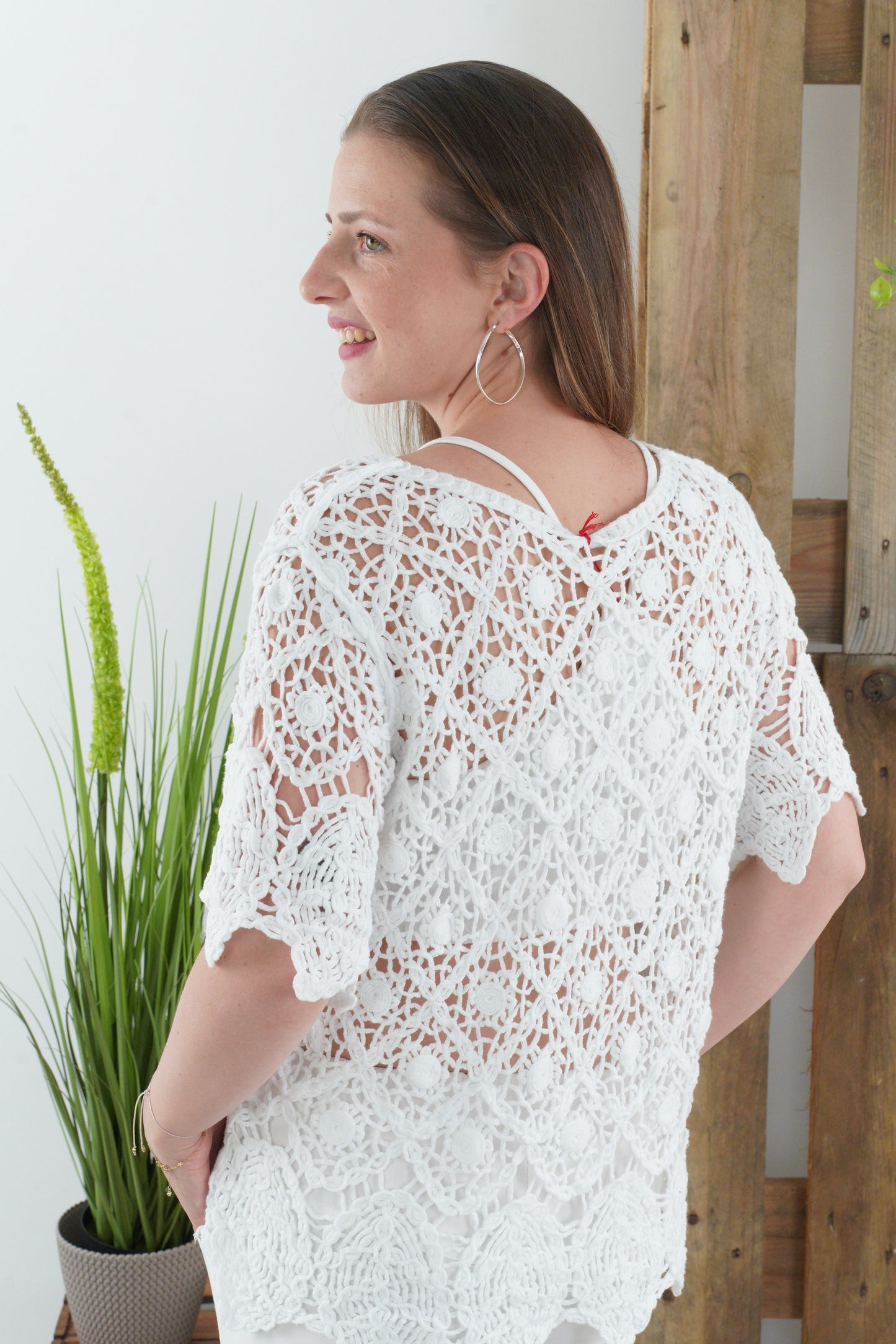 Häkelshirt in Weiß (38-42)