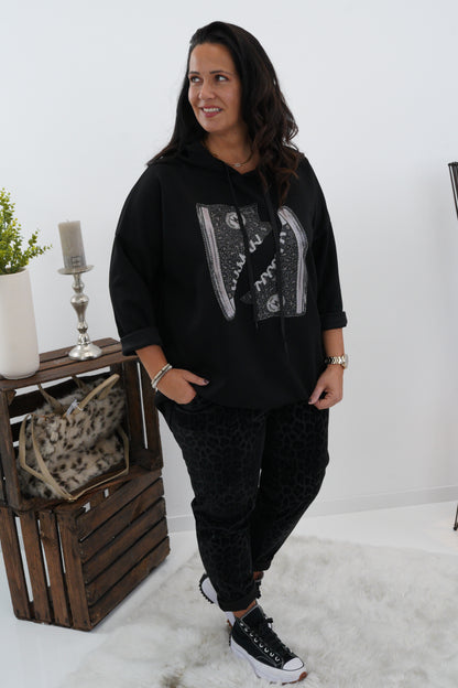 Sweatshirt in Schwarz (42-46)