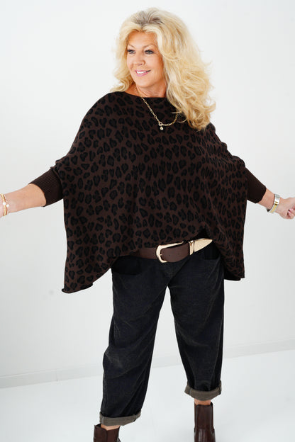 Pullover in Leo-Chocolate (42-48)