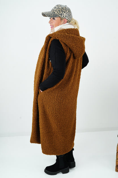 Plüsch Weste in Schoko (40-44)