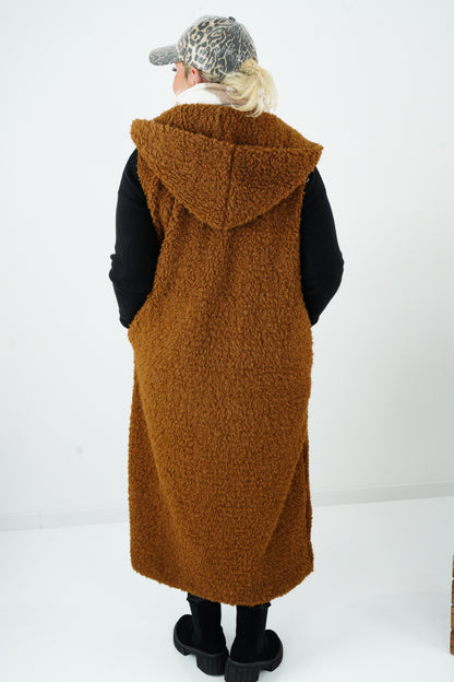 Plüsch Weste in Schoko (40-44)