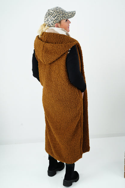 Plüsch Weste in Schoko (40-44)