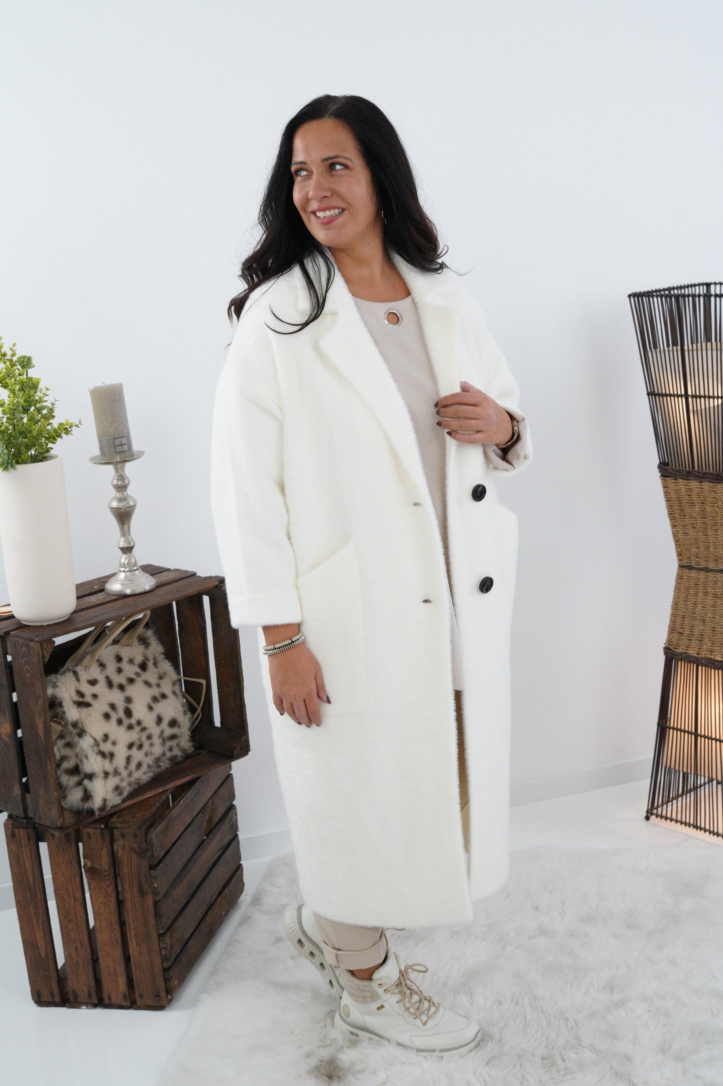 Mantel in Creme-Weiß (40-46)
