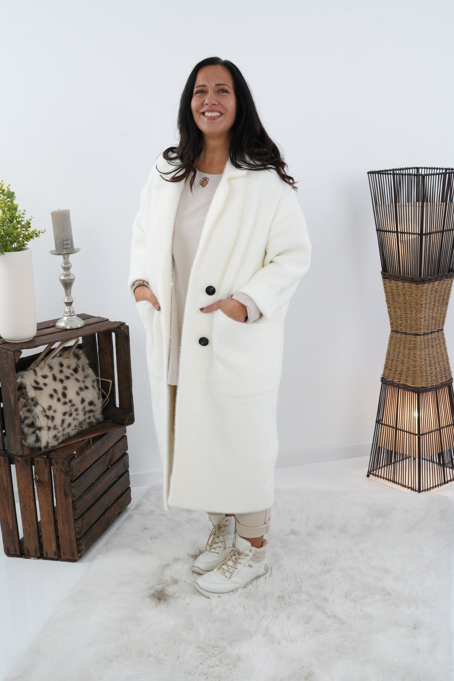 Mantel in Creme-Weiß (40-46)