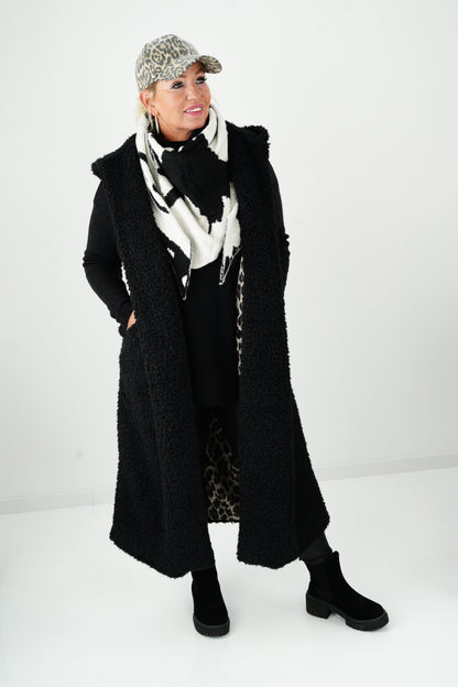 Plüsch Weste in Schwarz (40-44)