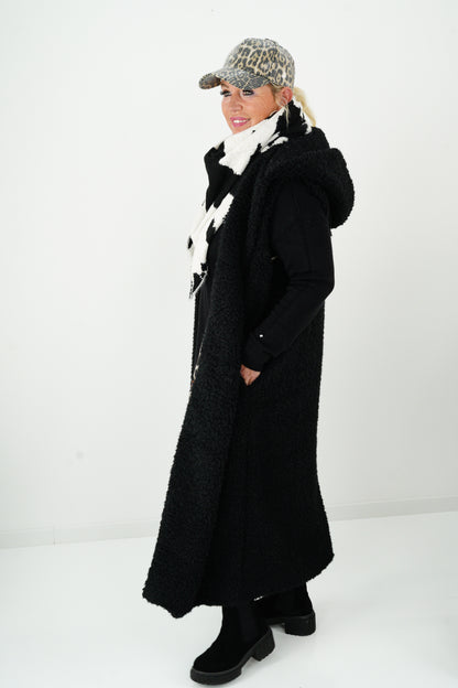 Plüsch Weste in Schwarz (40-44)