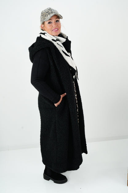 Plüsch Weste in Schwarz (40-44)