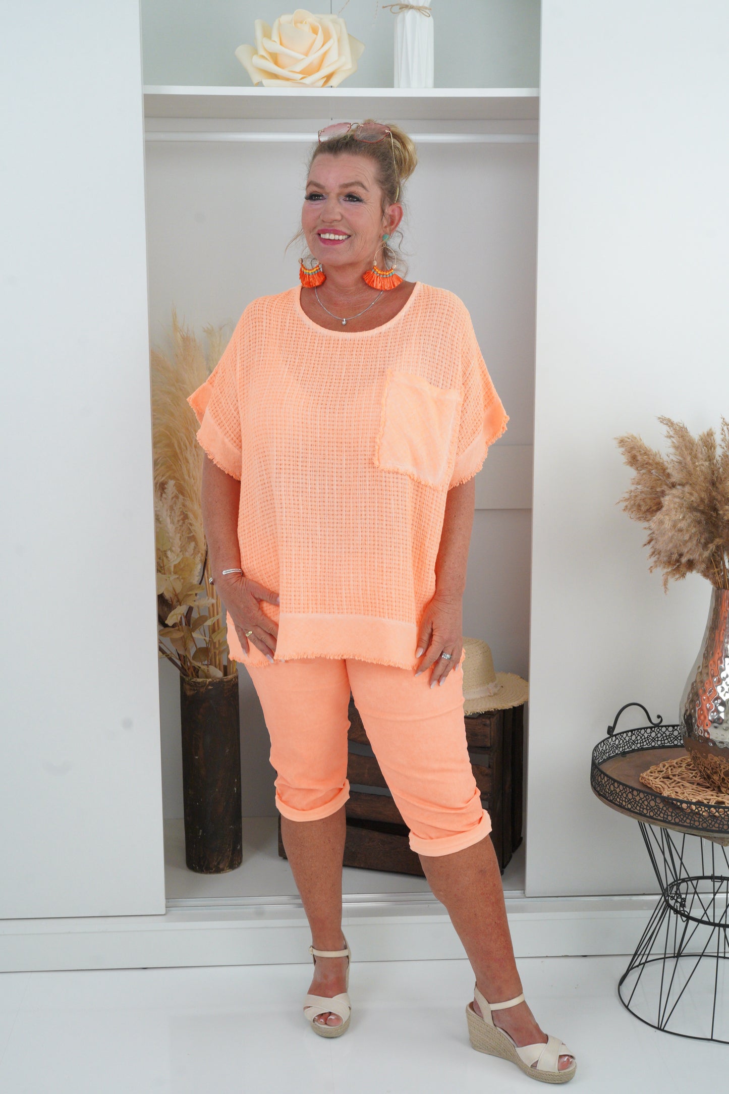 Blusenshirt in Neon-Orange (40-44)