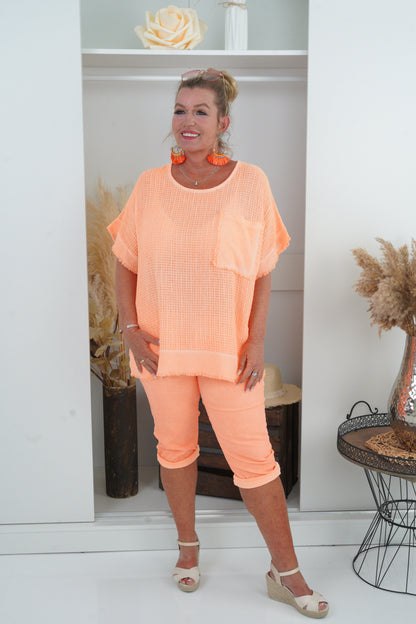 Blusenshirt in Neon-Orange (40-44)