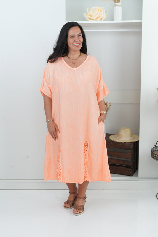 Kleid in Neon-Orange (42-46)
