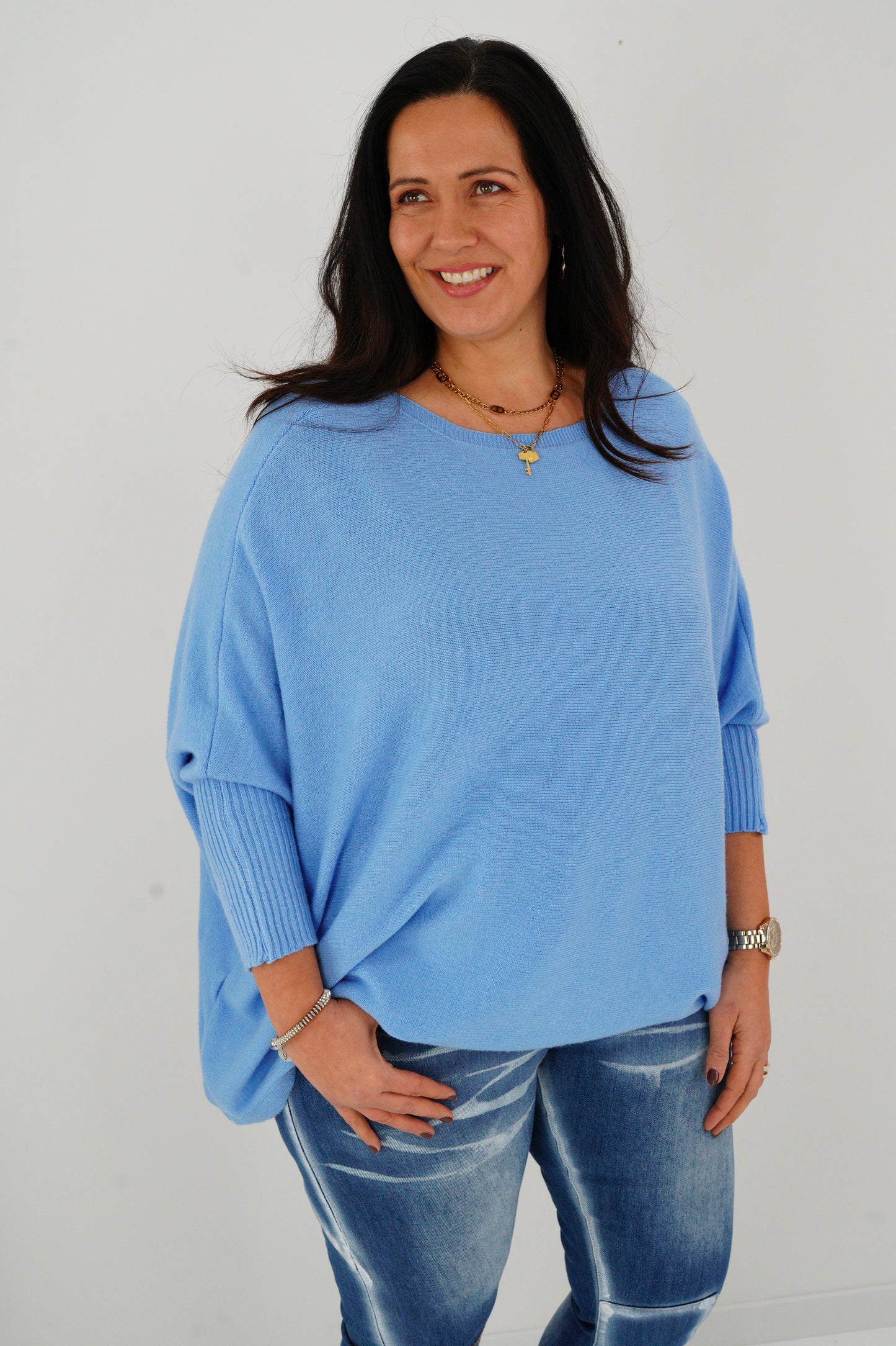 Pullover in Blau (36-48-Oversize)