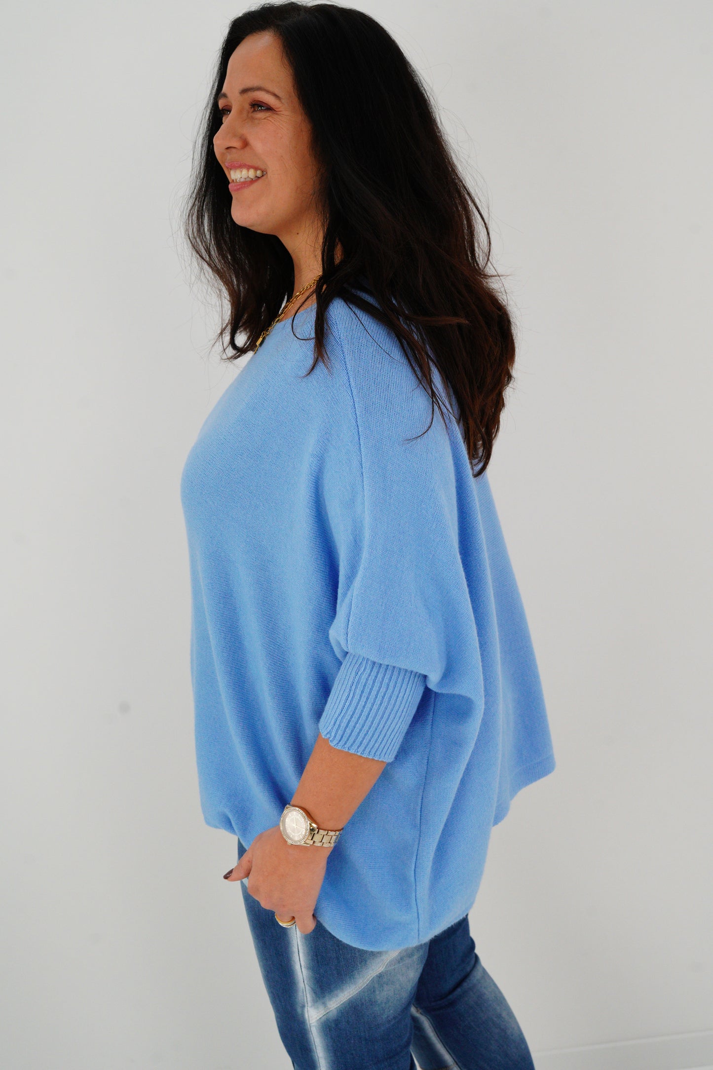Pullover in Blau (36-48-Oversize)