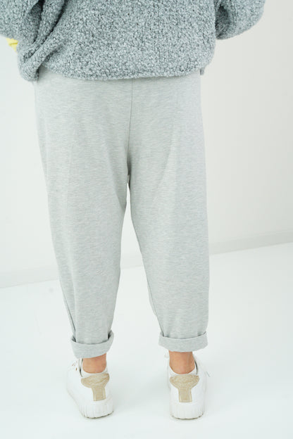 Baggy-Hose in Hellgrau meliert (38-42+)
