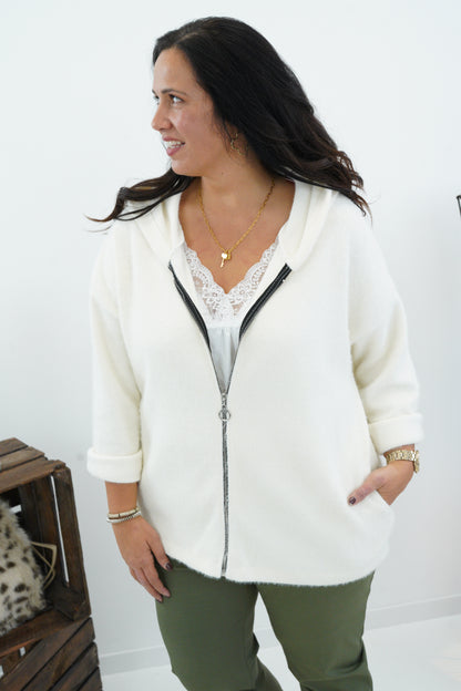 Strickjacke in Ecru (40-44)