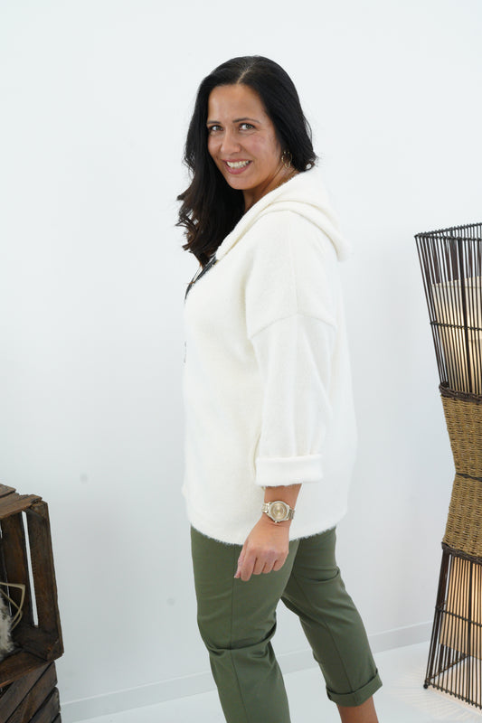 Strickjacke in Ecru (40-44)