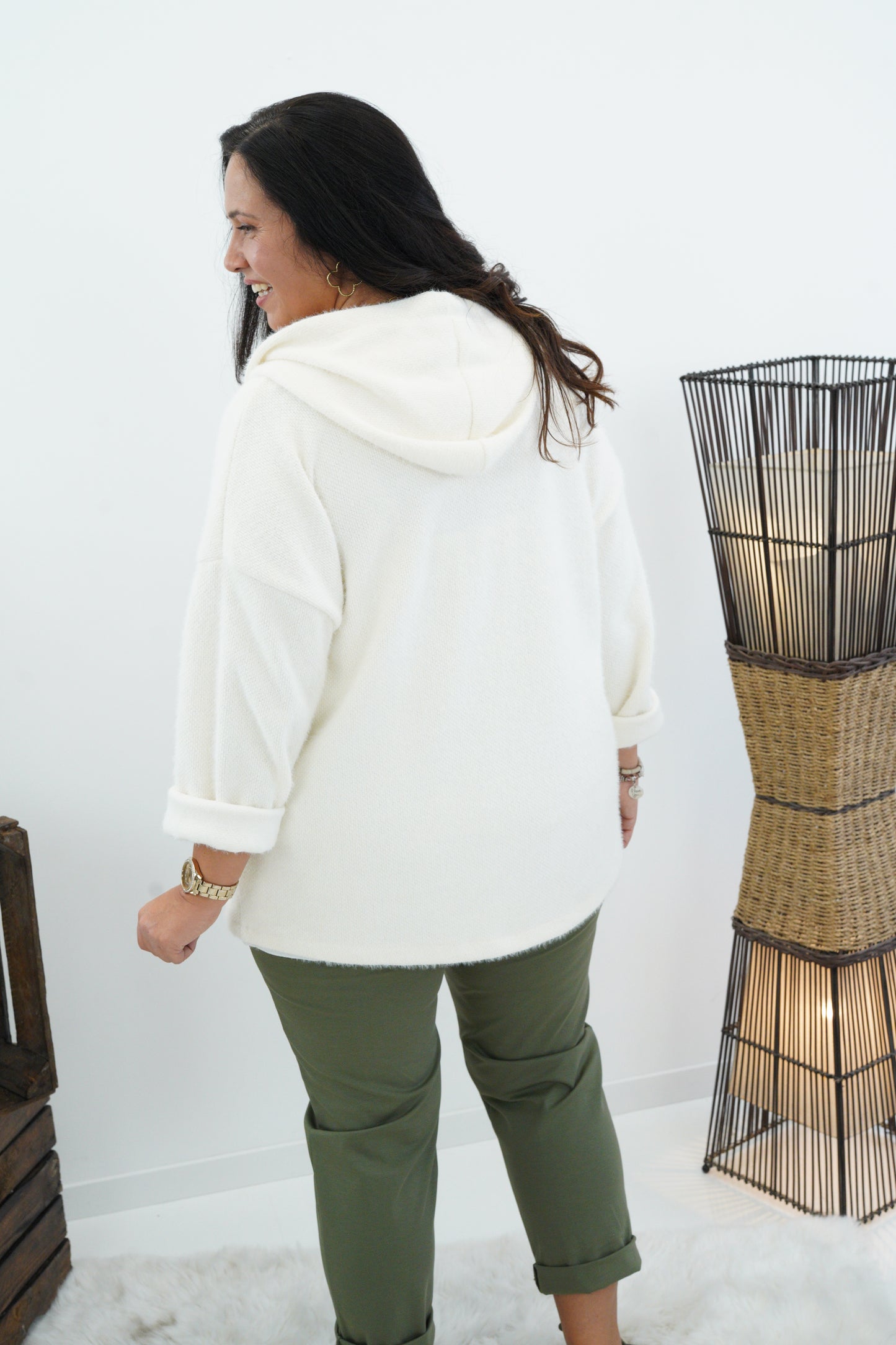 Strickjacke in Ecru (40-44)