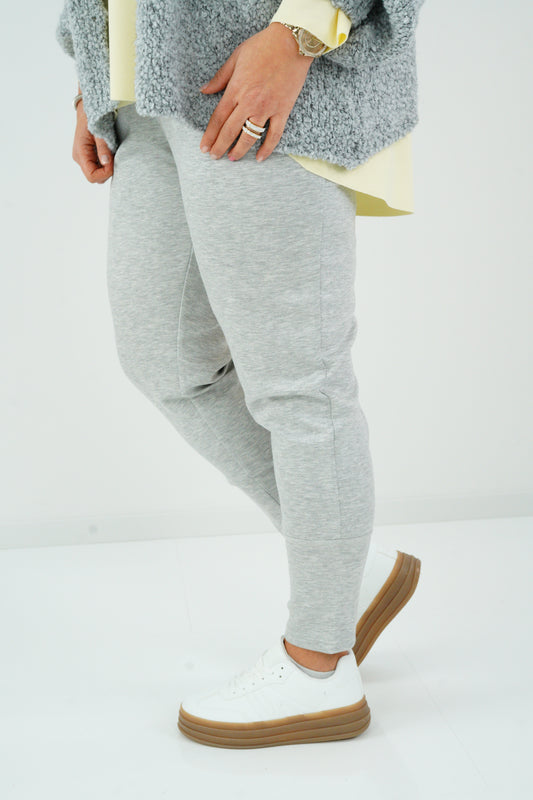 Joggpant in Hellgrau meliert (42+-46)