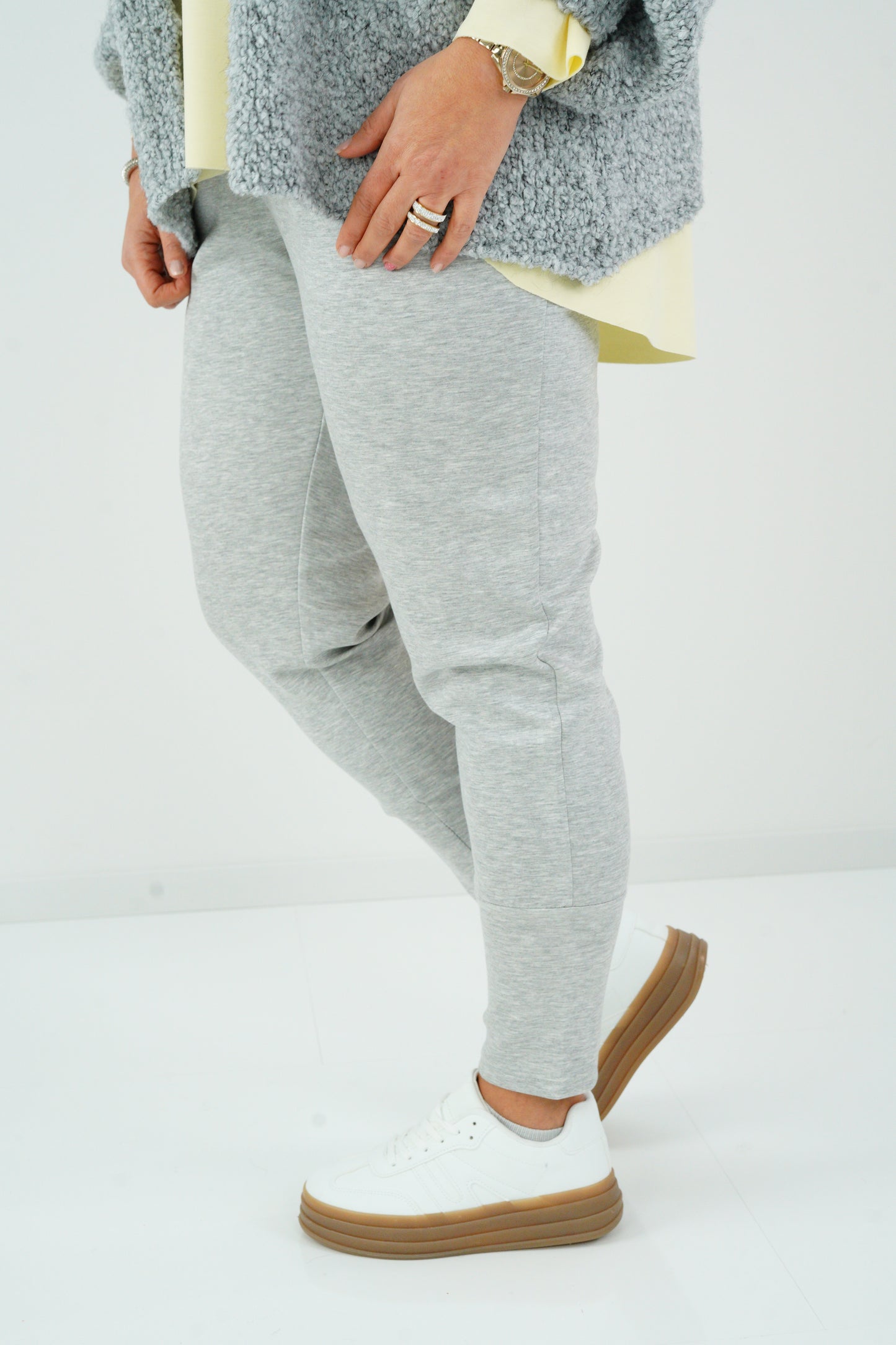 Joggpant in Hellgrau meliert (42+-46)