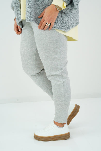Joggpant in Hellgrau meliert (42+-46)
