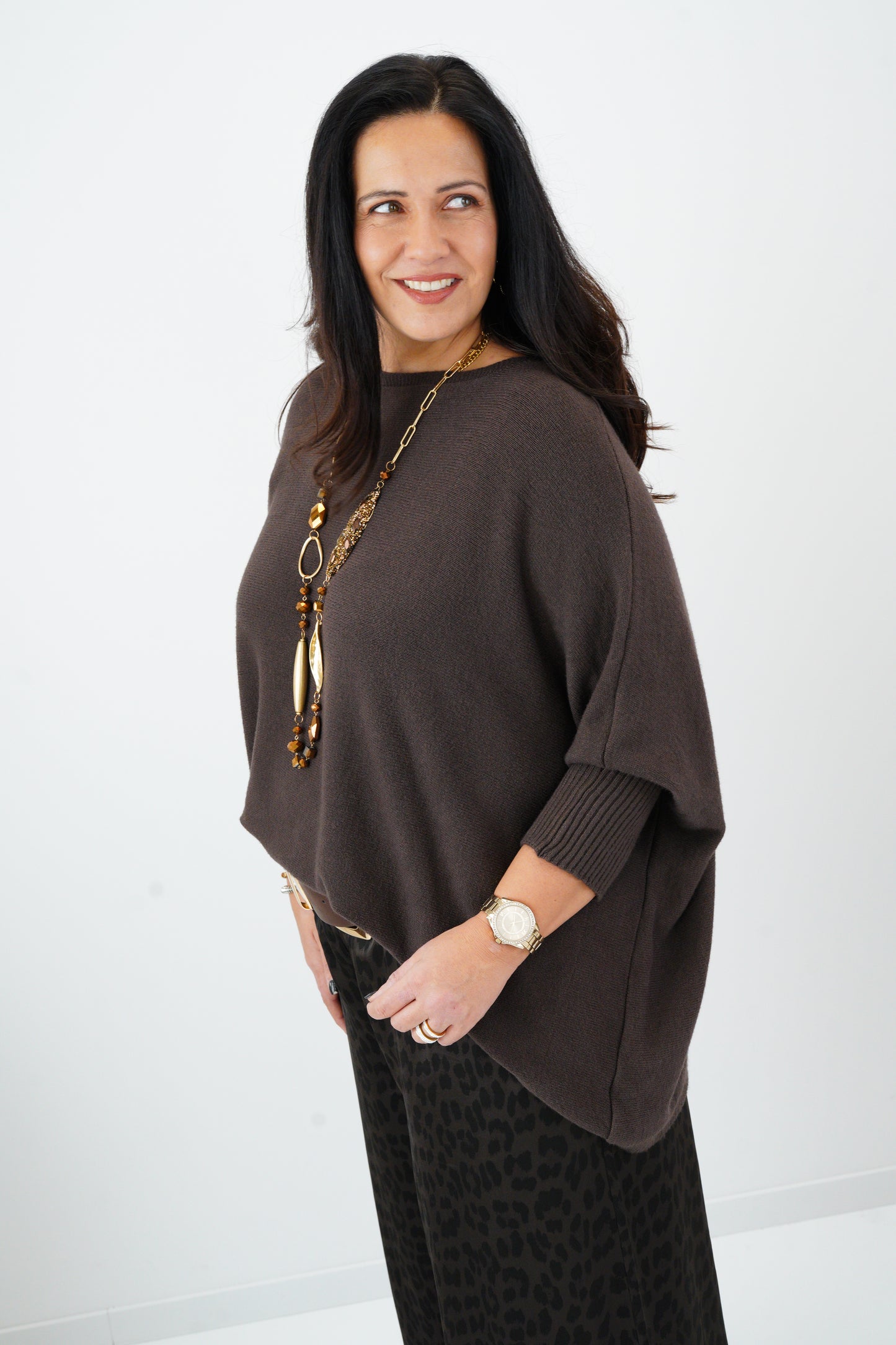 Pullover in Chocolate (42-48-Oversize)