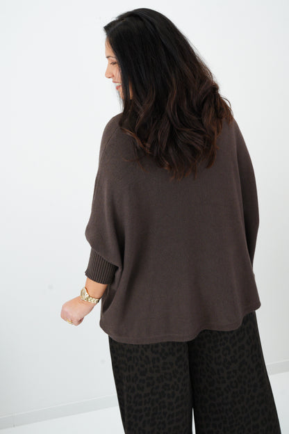 Pullover in Chocolate (42-48-Oversize)
