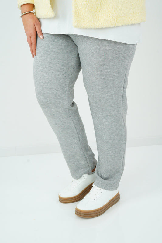 Joggpant in Hellgrau meliert (42+-46+)