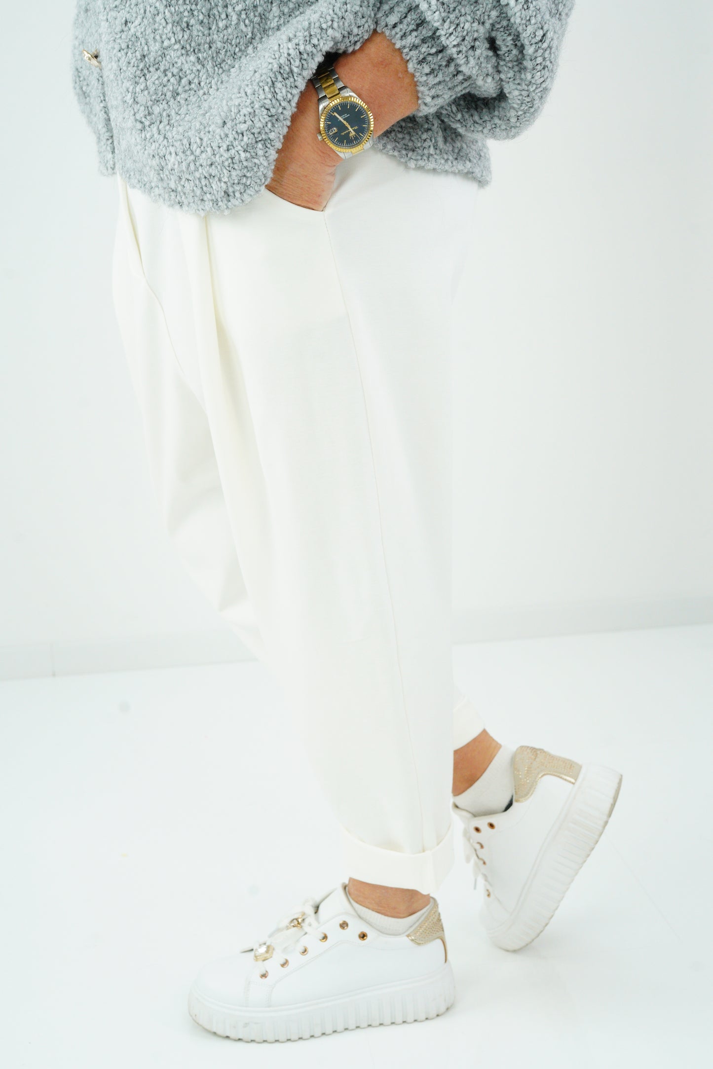 Baggy-Hose in Off-White (38-42+)