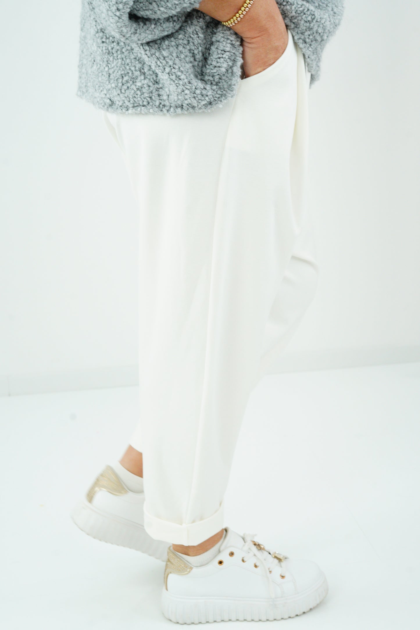 Baggy-Hose in Off-White (38-42+)