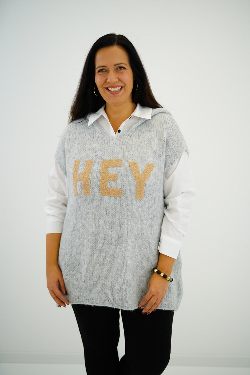 Pullunder "Hey" (42-46+) grau