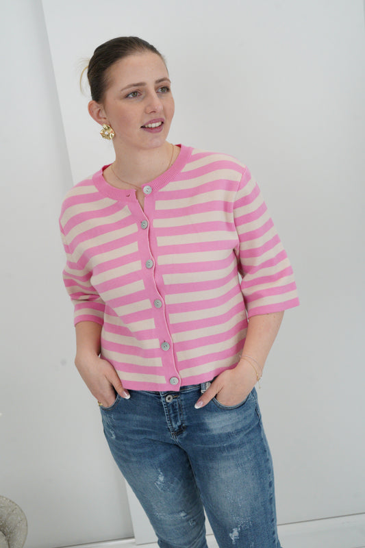 Strickjacke in Pink-Beige (36-40)