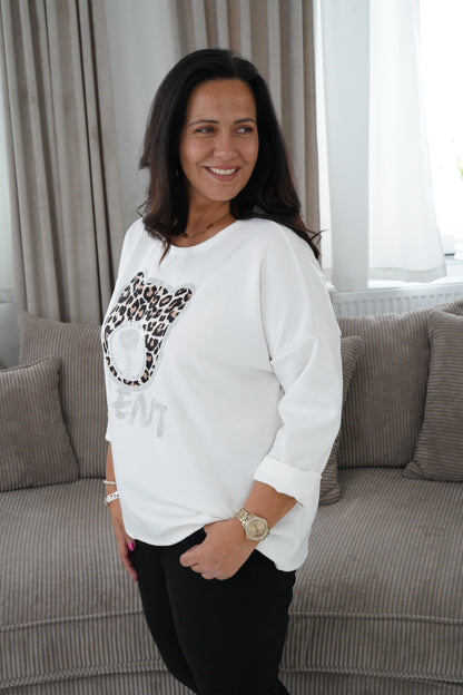 Sweatshirt in Off-White (42-44+)