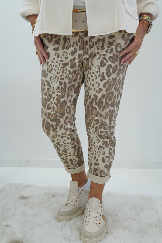 Joggpant in Beige-Leo/Taupe (M,L,XL,XXL)