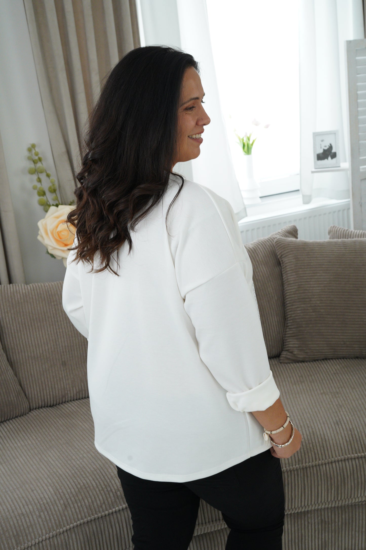 Sweatshirt in Off-White (42-44+)