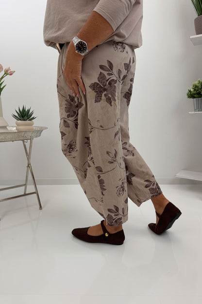 Stylische Cordhose in Beige-Schoko (38-44)
