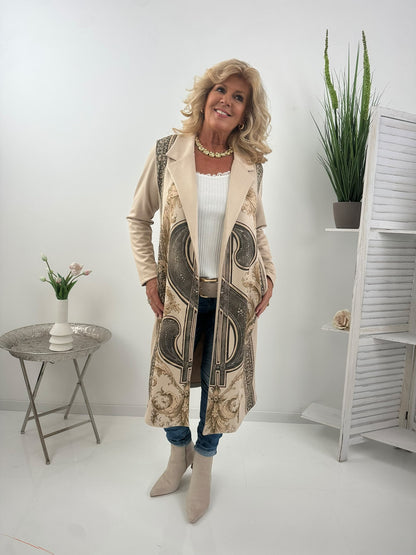 Stilvoller Mantel in zeitlosem Beige mit offener Form (38-44)