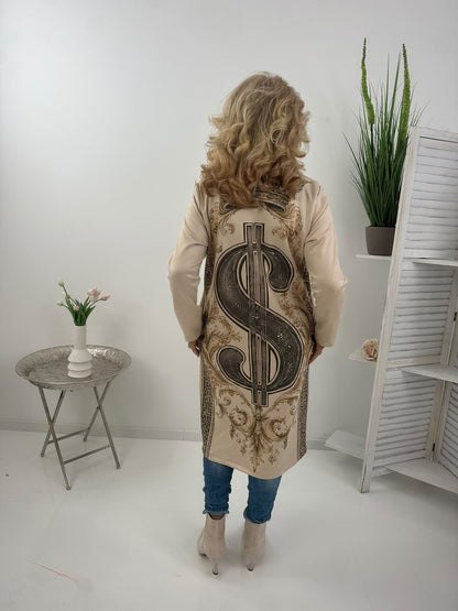 Stilvoller Mantel in zeitlosem Beige mit offener Form (38-44)