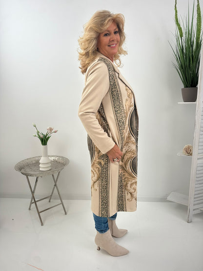 Stilvoller Mantel in zeitlosem Beige mit offener Form (38-44)
