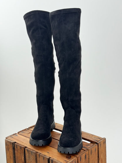 Moderner Overknee-Stiefel in klassischem Schwarz (36,37,38,39,40,41)