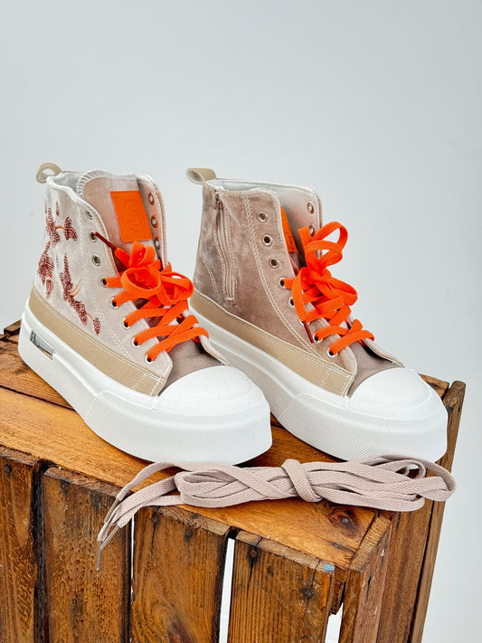 Moderner Sneaker in Beige-Orange mit auffälligen Farbakzenten (36,37,38,39,40,41)