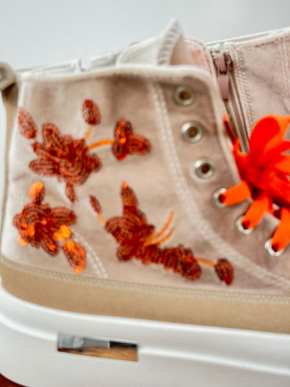 Moderner Sneaker in Beige-Orange mit auffälligen Farbakzenten (36,37,38,39,40,41)